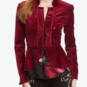 White house black market velvet peplum jacket S 4